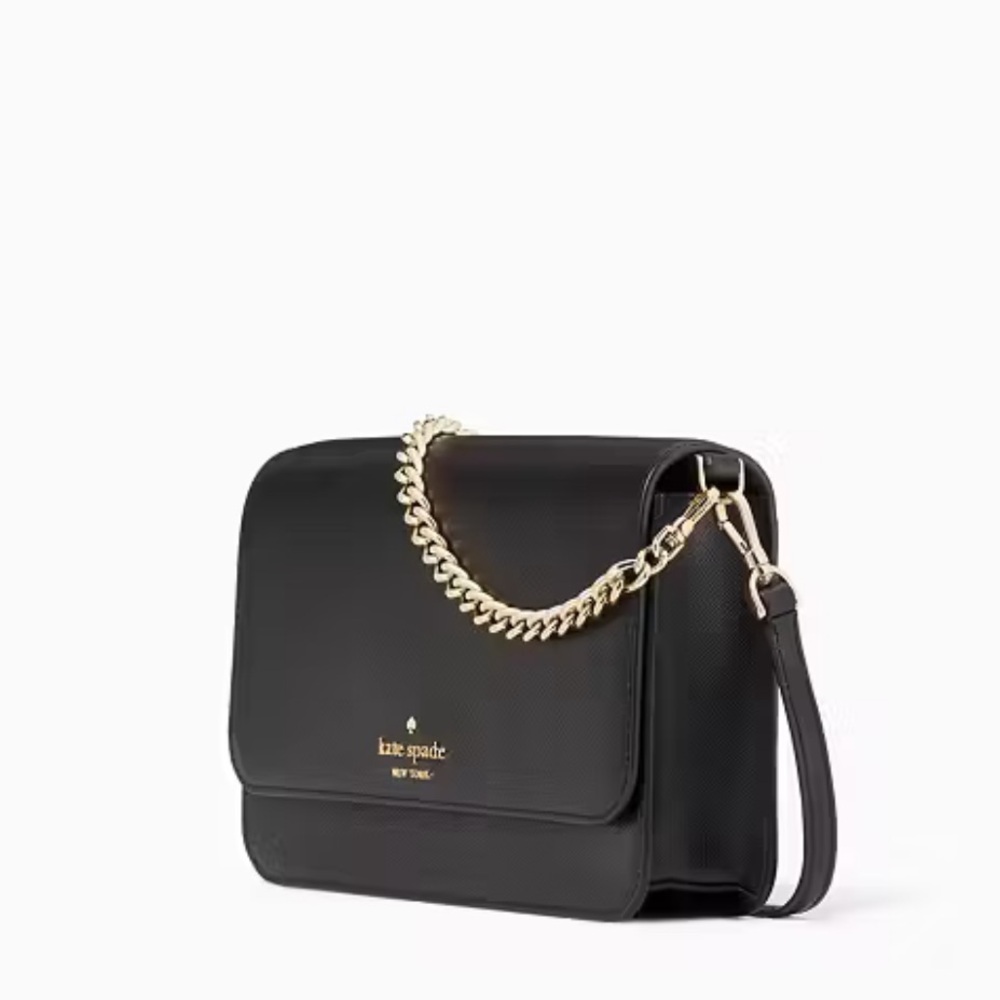 NWT Kate Spade Madison Willow Medium Flap Convertible Crossbody Purse in Black - Picture 5 of 11